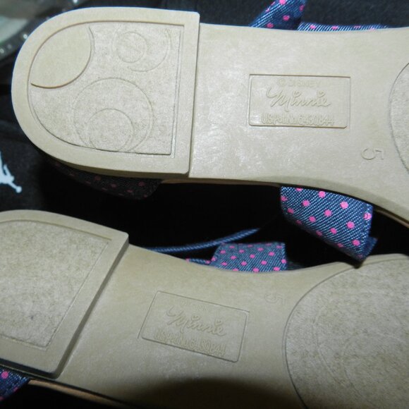 Disney Minnie Mouse Bow Fabric Blue /Pink Polka Dot Print Sandals🆕📦🏃🏻💨⚡🚚 - Picture 13 of 16